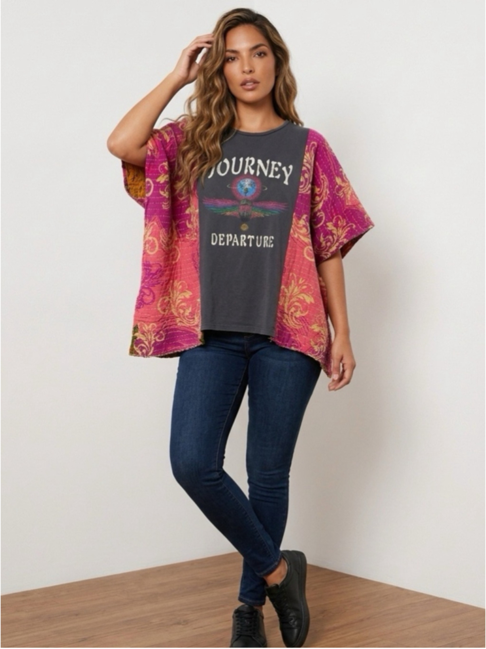 Handcrafted Upcycled Journey Kantha Tunic NWT One Size